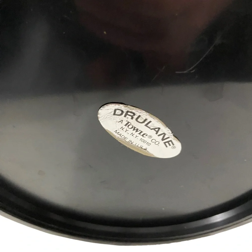 Vintage Unique Laslo Ice Bucket Drulane A Towle Co USA Made Shiny Black & Gold